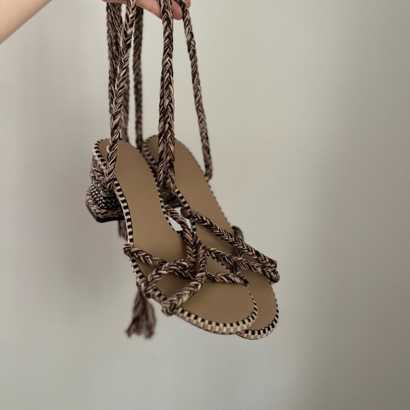 Amambaih Isabella Strappy Cotton Sandals - Picture 3 of 5